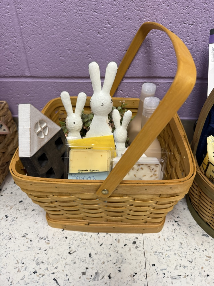 spring basket donated by Brenda starcher and Kayla Bain 