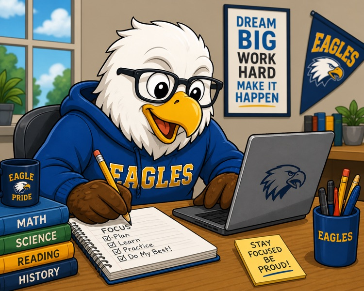 Eagle studying 