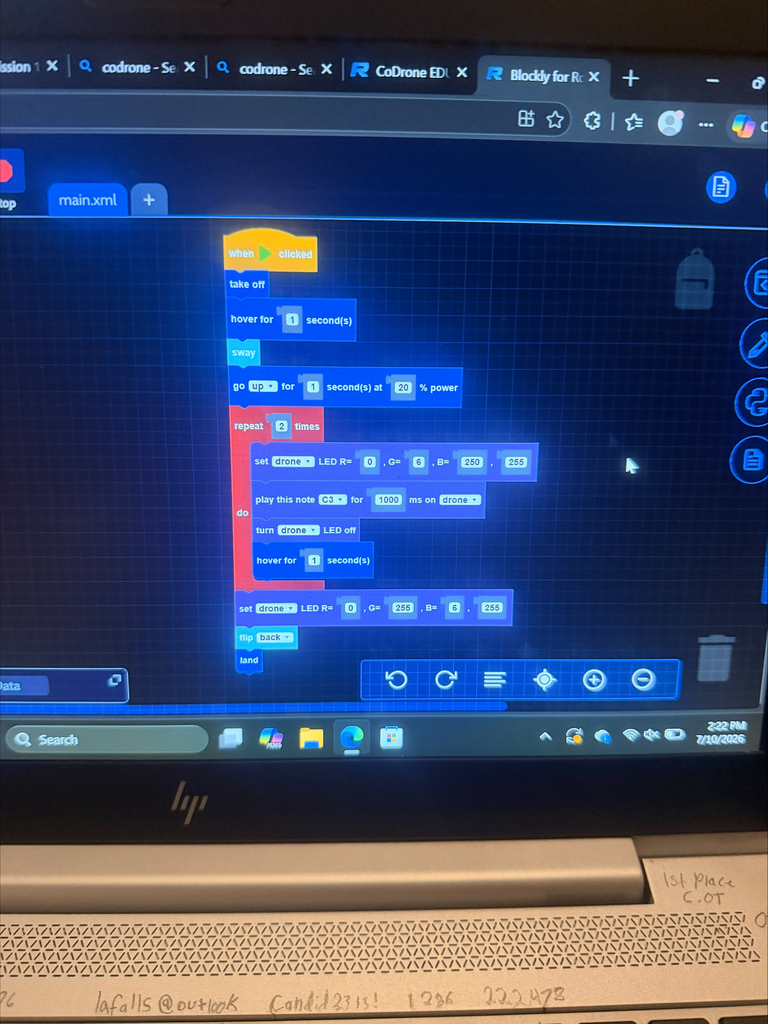 Codign screen with black backgound and blue boxes with font in them.