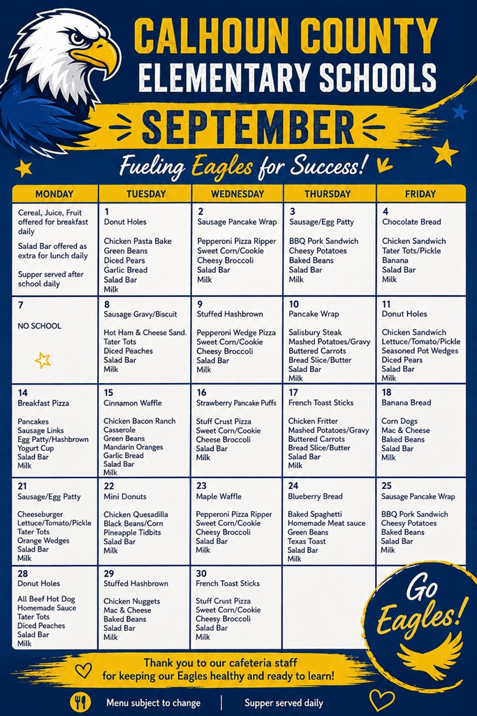 PHE September Menu