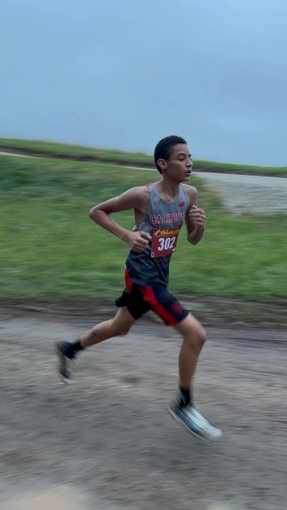 Braidin Ferrell gaining ground on his opponents on the course. 