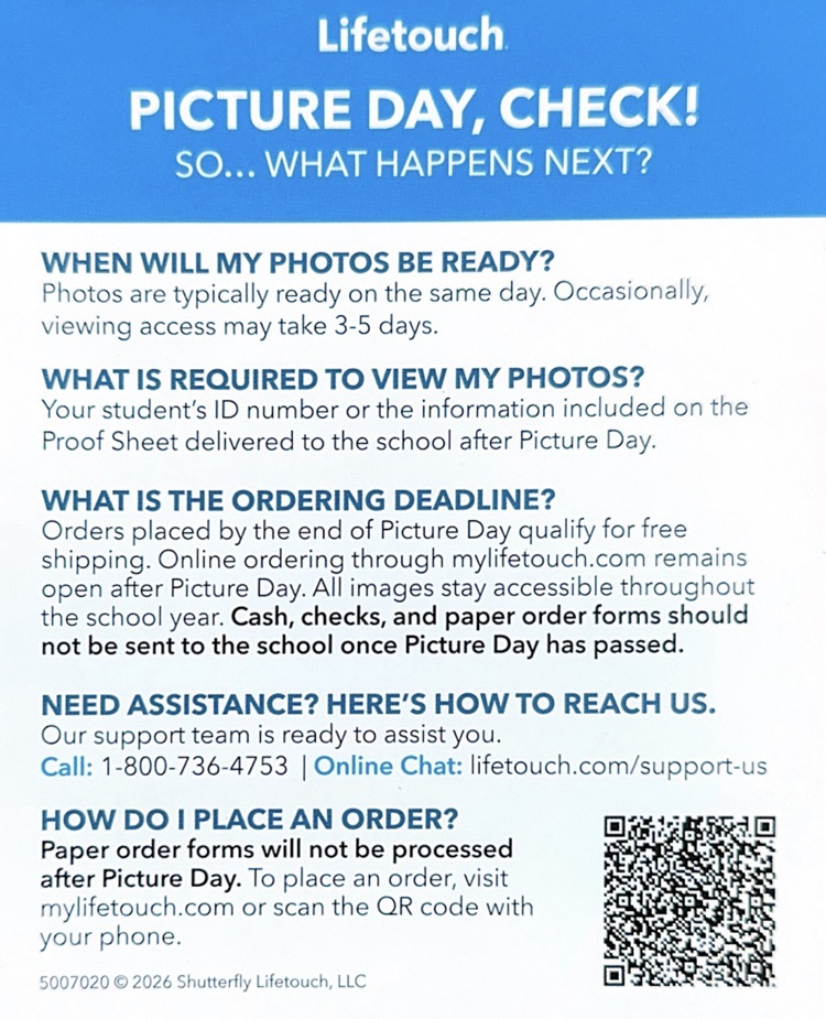 information for after picture day flier 