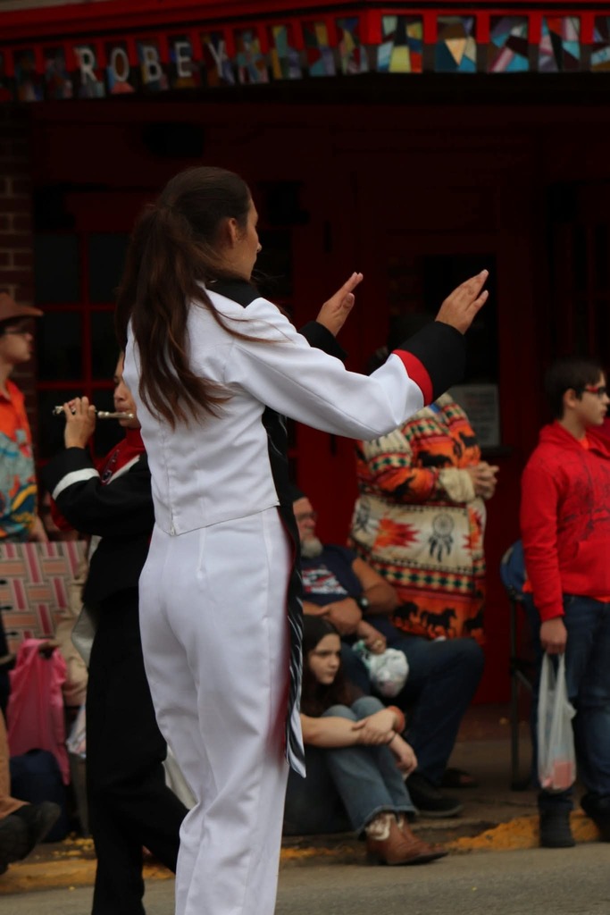 Field Commmander leading her band in the parade