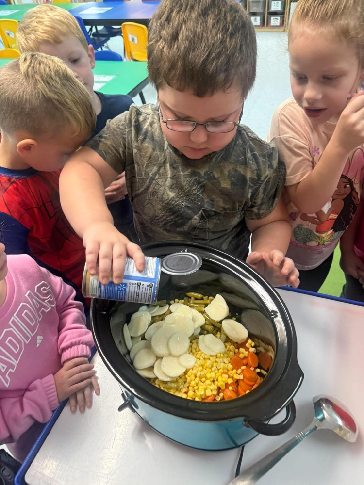 preschoolers with stone soup