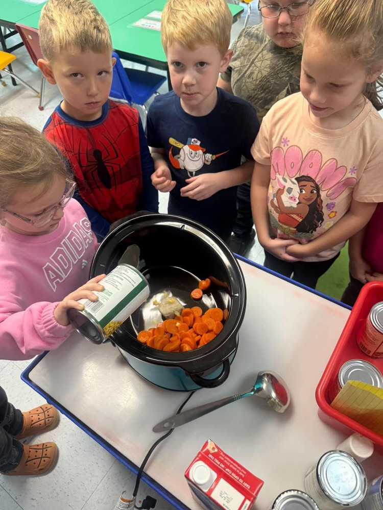 preschoolers with stone soup