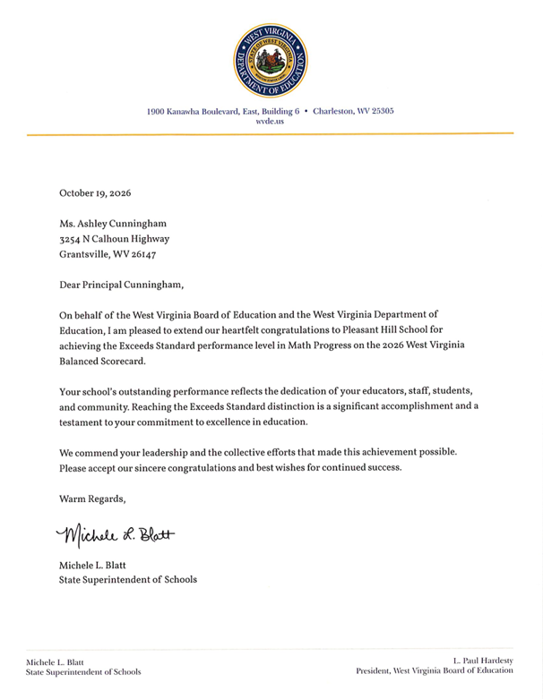 Letter from State Superintendant 