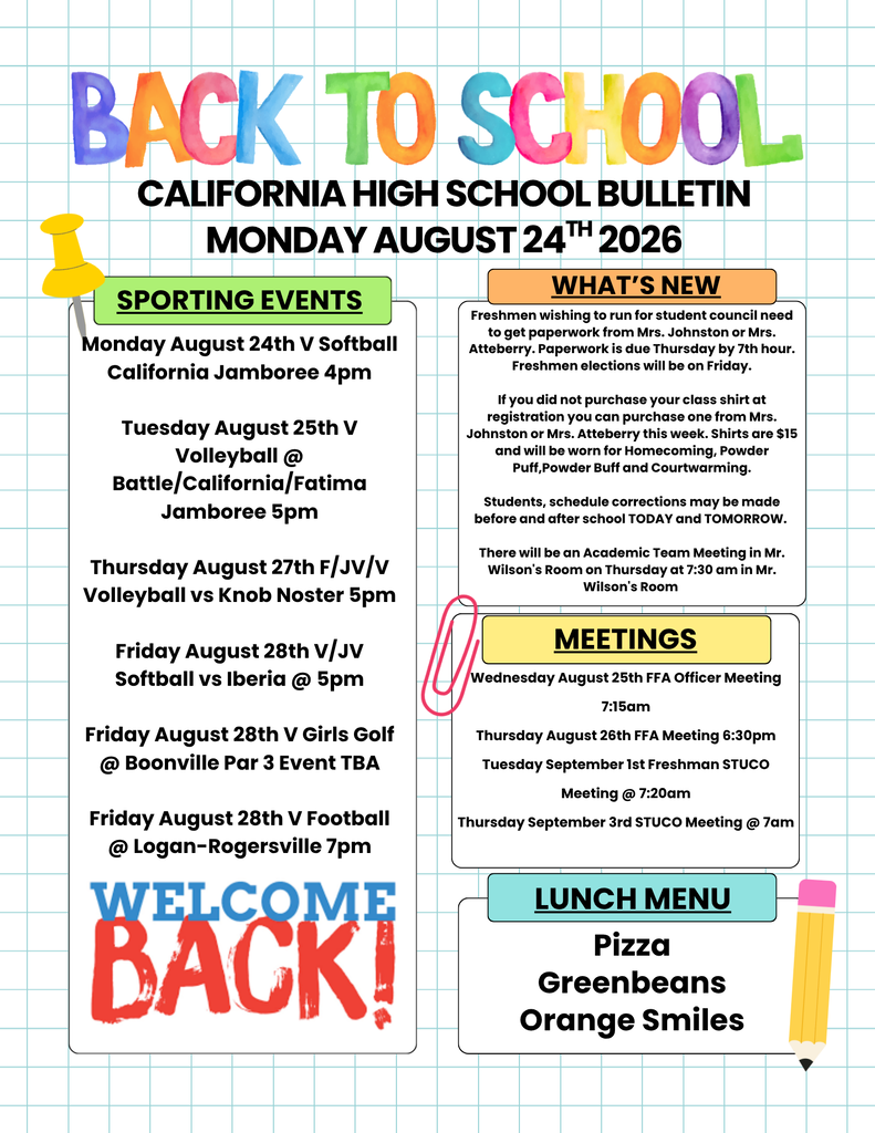 California High School Bulletin 08/24