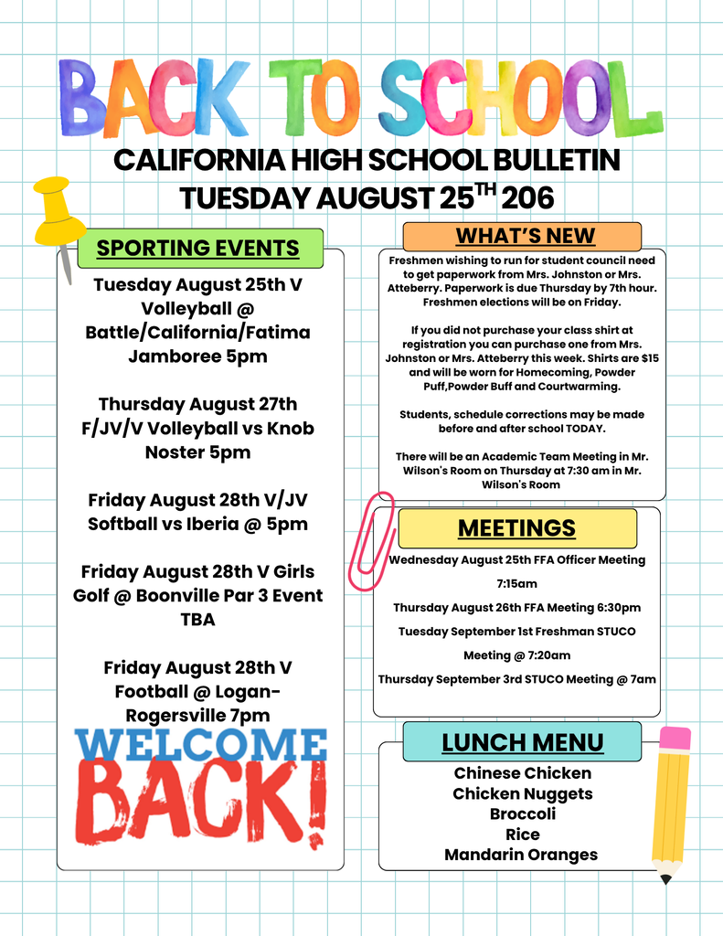 California High School Bulletin 08/25