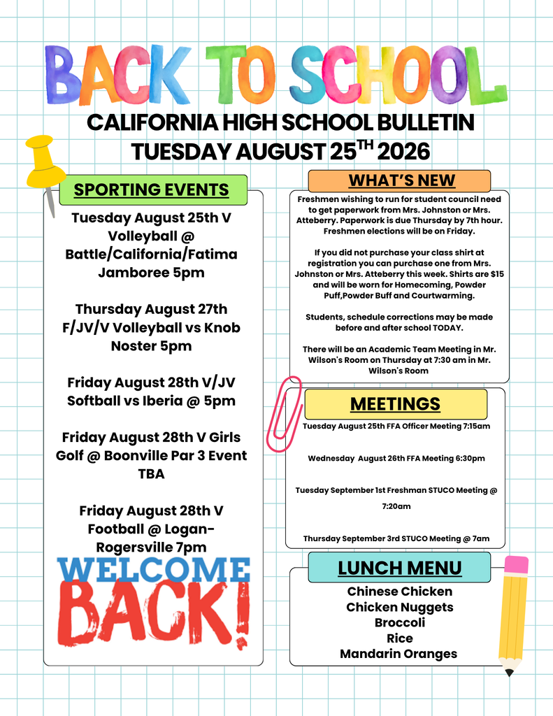 California High School Bulletin 08/25