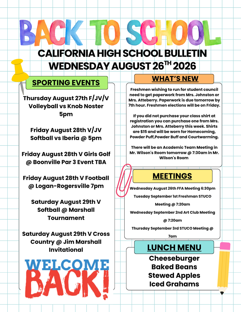 California High School Bulletin 08/26