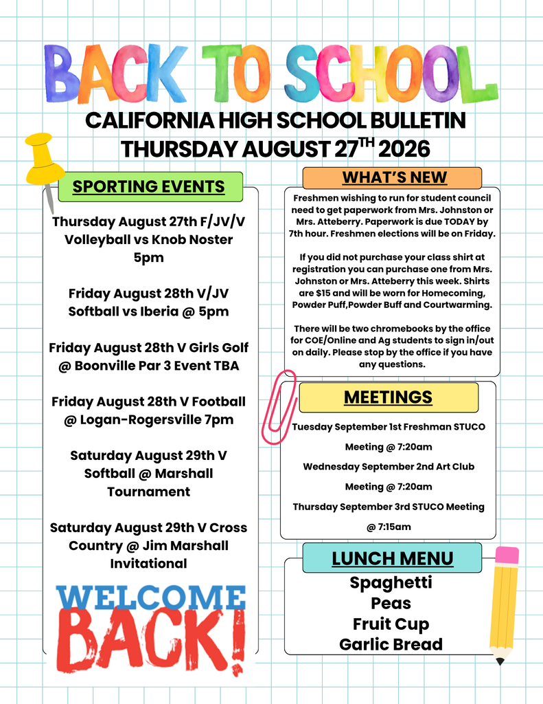 California High School Bulletin 08/27