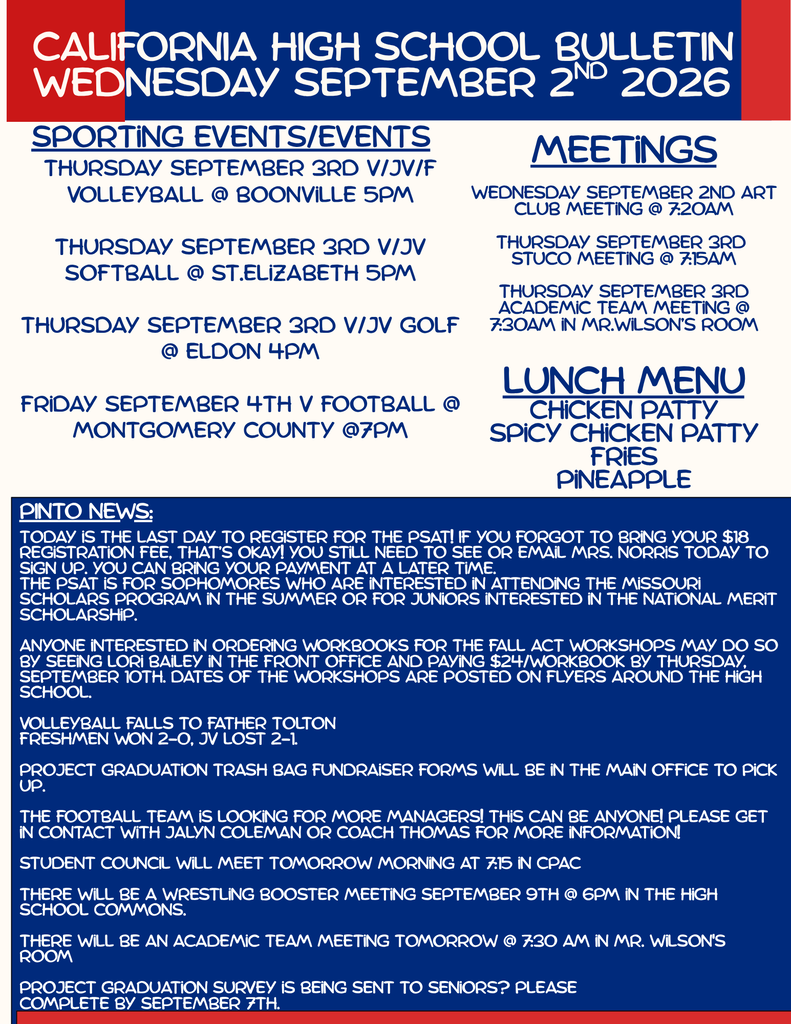 California High School Bulletin 09/02