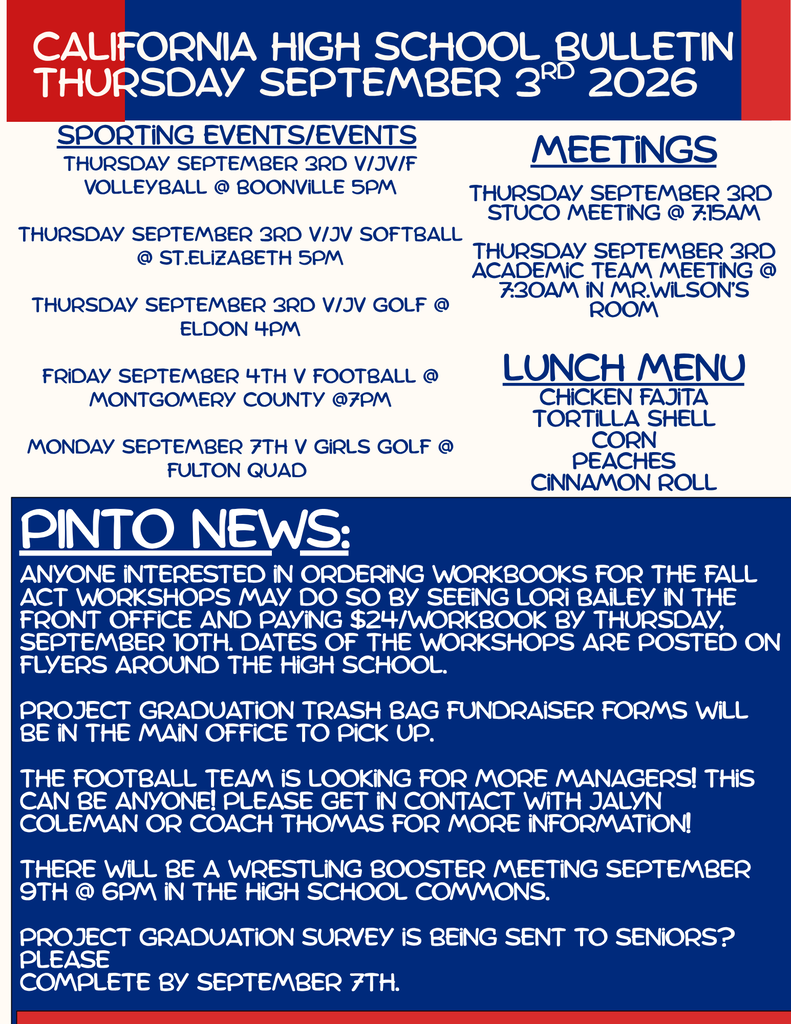 California High School Bulletin 09/03