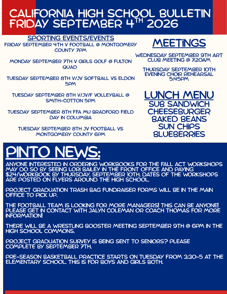 California High School Bulletin 09/04