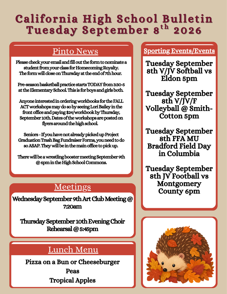 California High School Bulletin 09/08