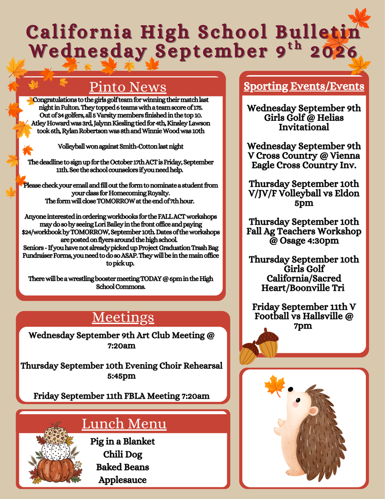 California High School Bulletin 09/09