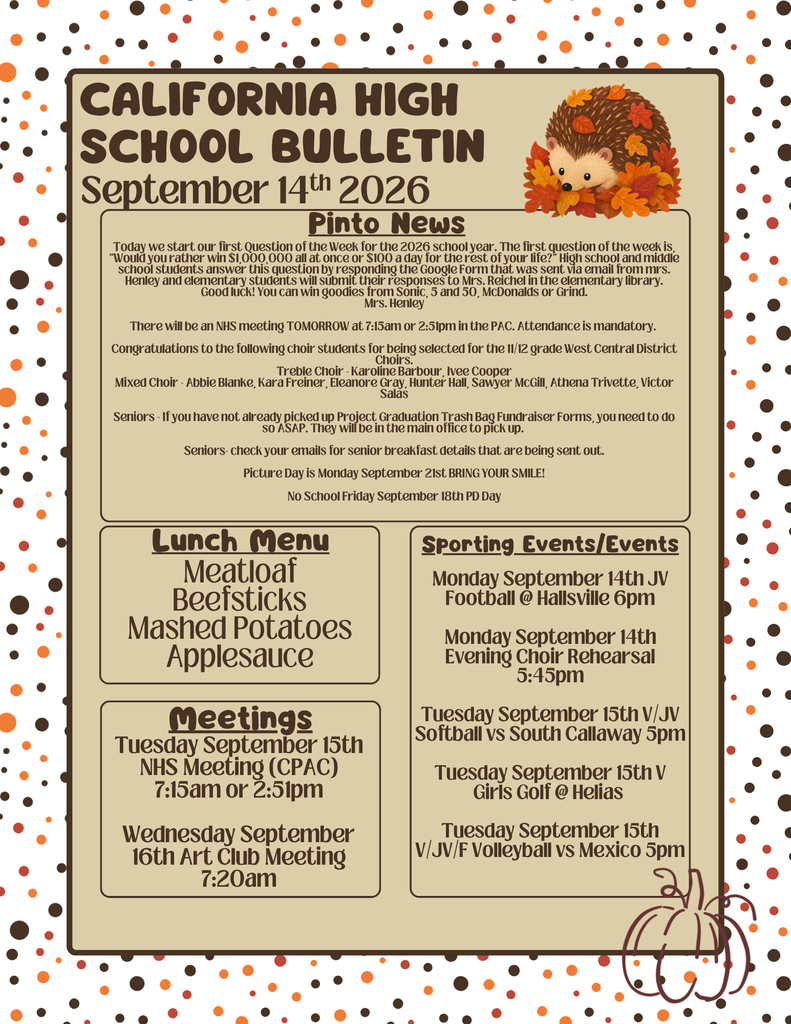 California High School Bulletin 09/14