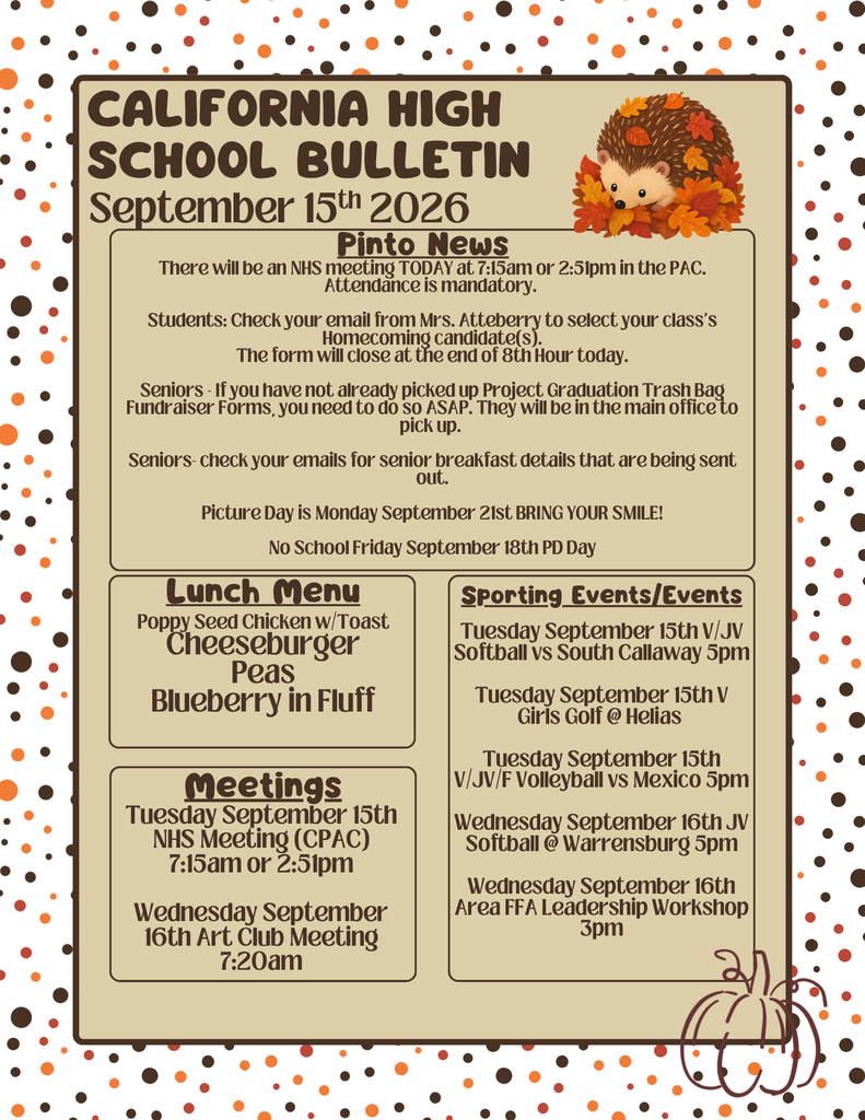 California High School Bulletin 09/15
