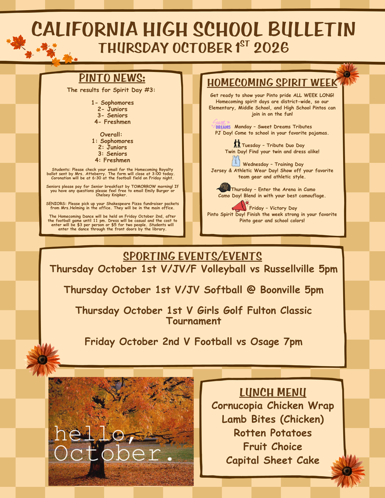 California High School Bulletin 10/01