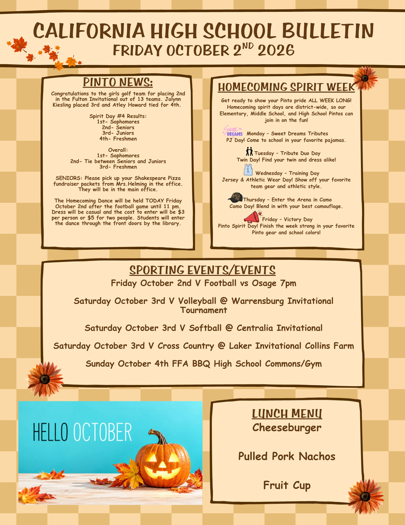 California High School Bulletin 10/02
