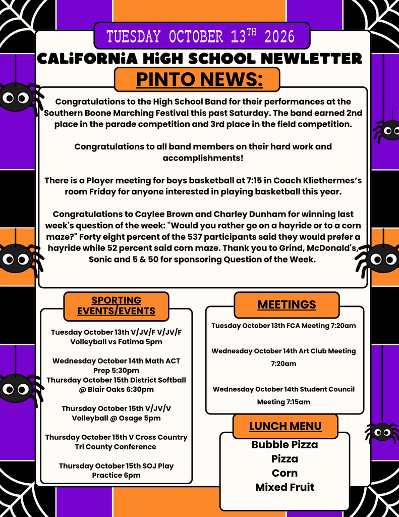 California High School Bulletin 10/13