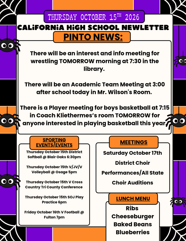 California High School Bulletin 10/15