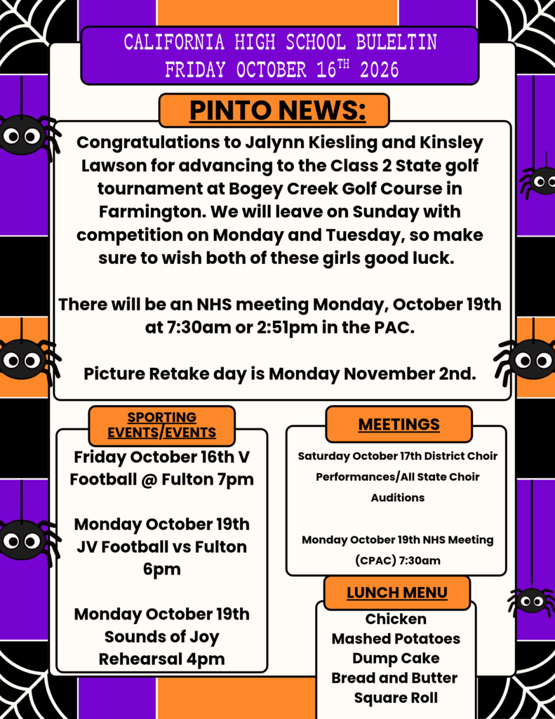 California High School Bulletin 10/16