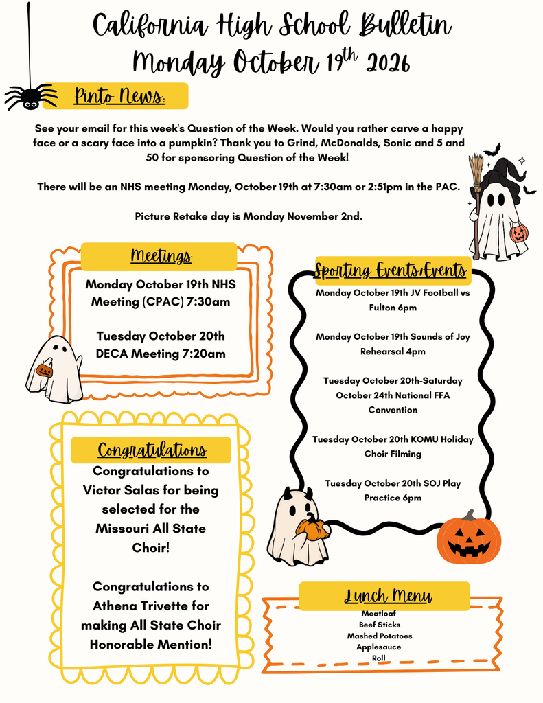 California High School Bulletin 10/19