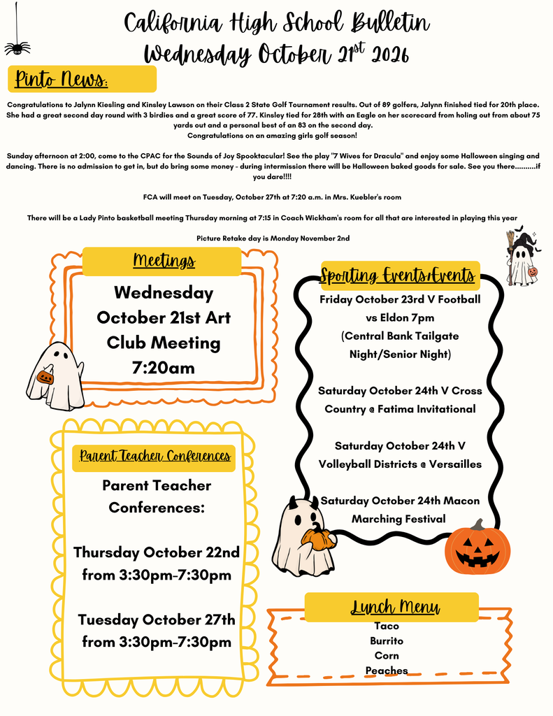 California High School Bulletin 10/21