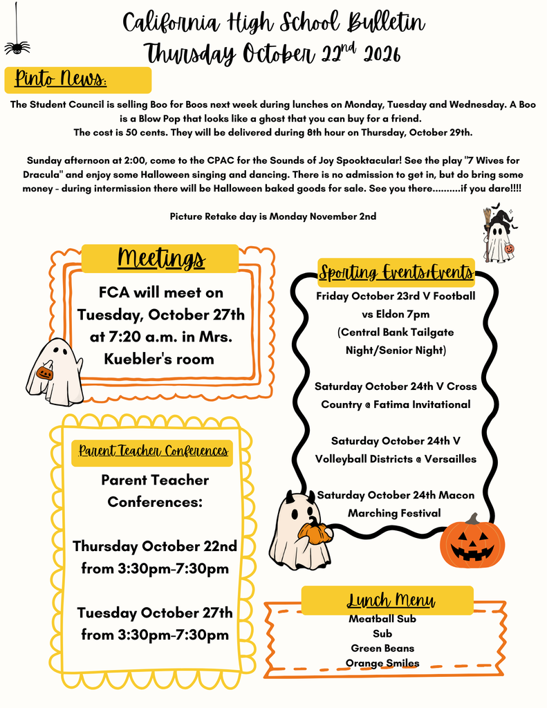 California High School Bulletin 10/22