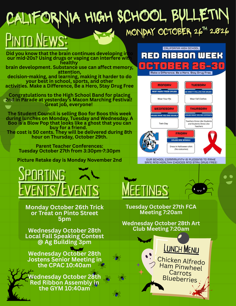 California High School Bulletin 10/26