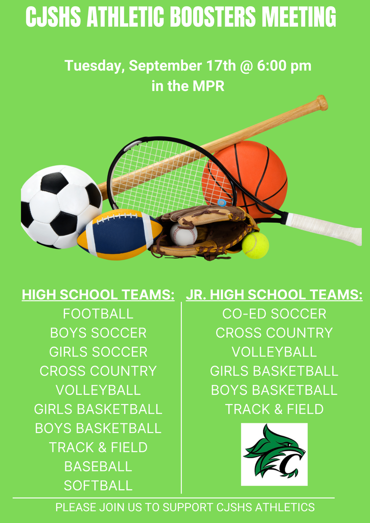 CJSHS Athletic Boosters Meeting