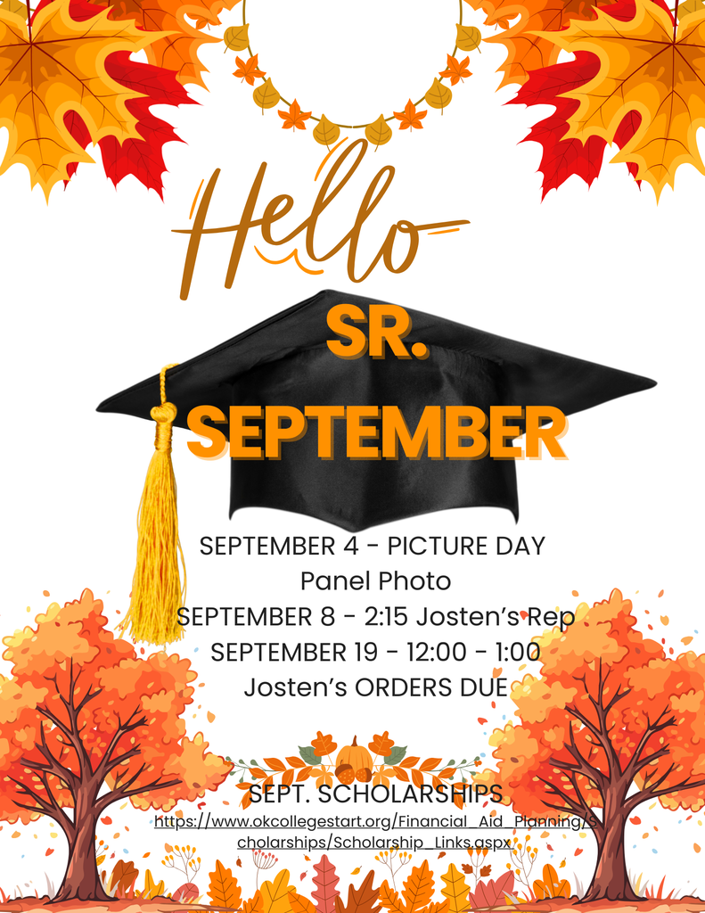 Orange & White Simple Hello September Flyer