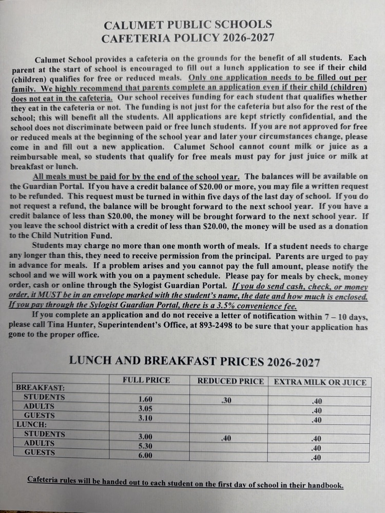 Cafeteria Policy26-27