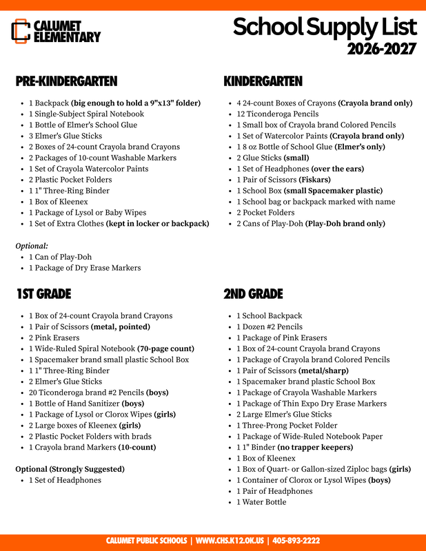 Pre-K through 2nd