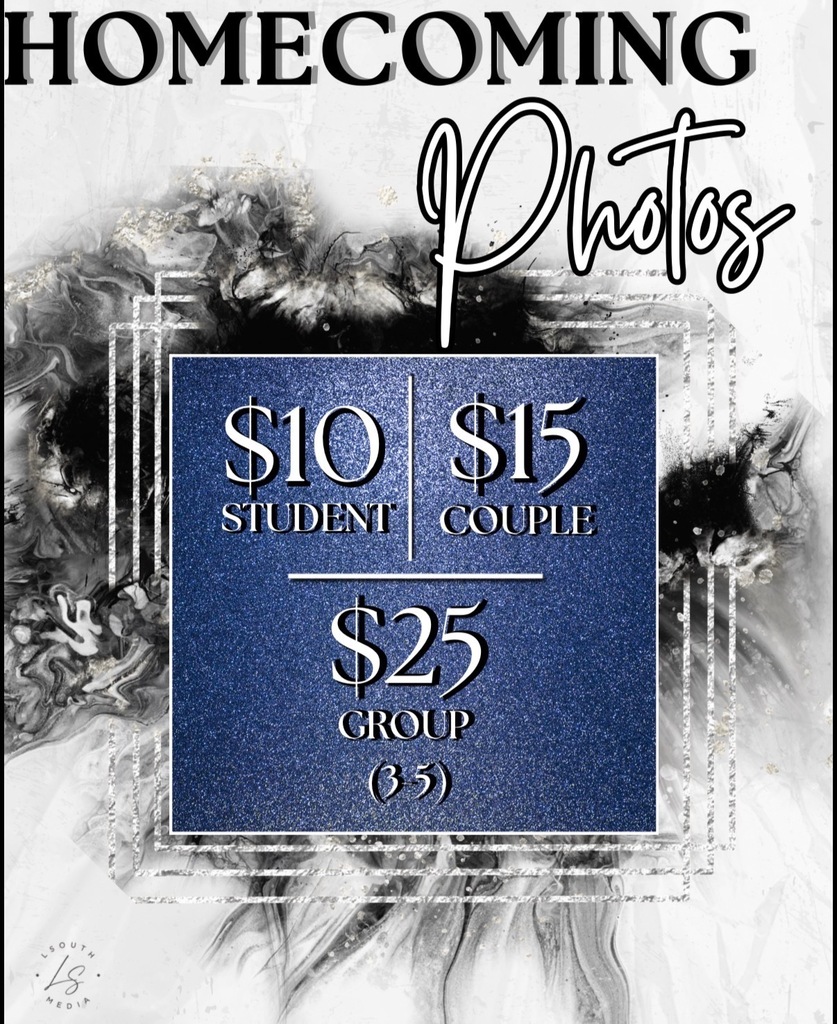 Post with homecoming photo pricing. $10 for student, $15 for couple, $25 for group (3-5 people).