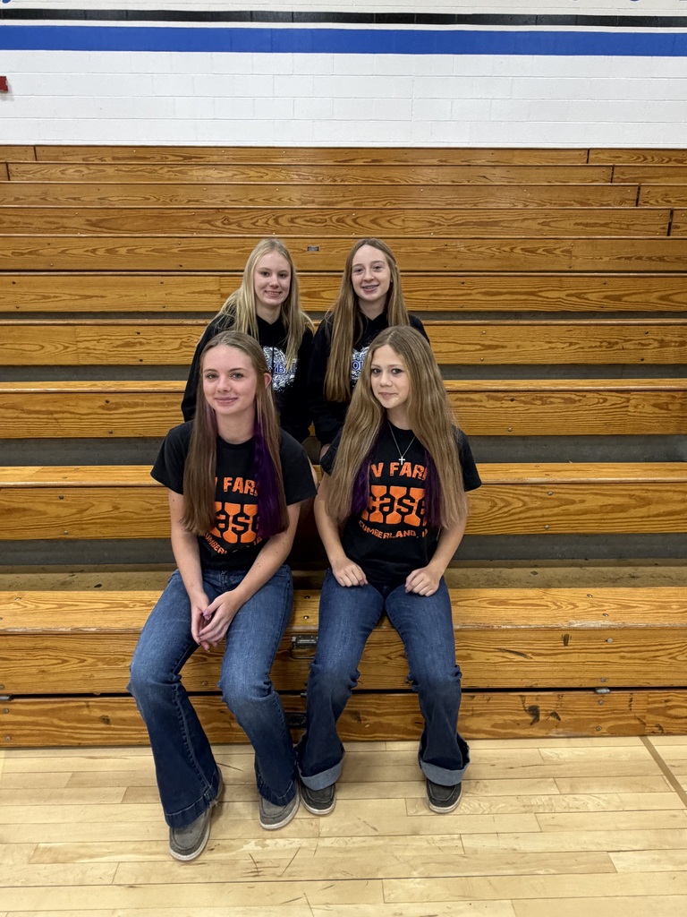 Freshman girls that dressed up for twin day. Only 4 of them in the gym.