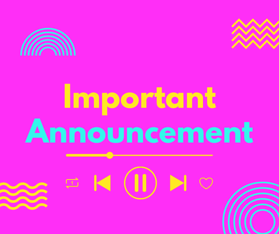 Pink Banner Important Announcement