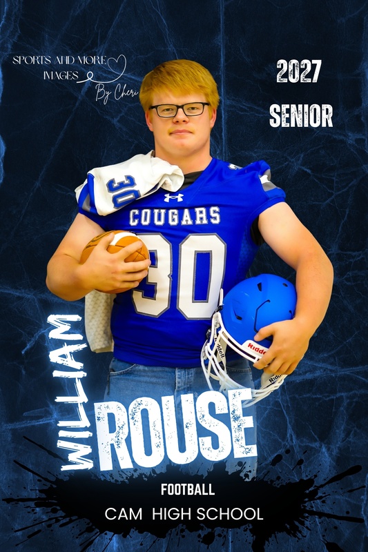 CAM senior William Rouse pictured with items representing football