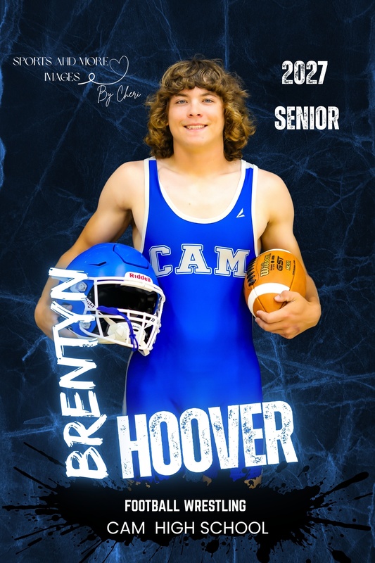 CAM senior Brentyn Hoover is pictured representing Football and Wrestling