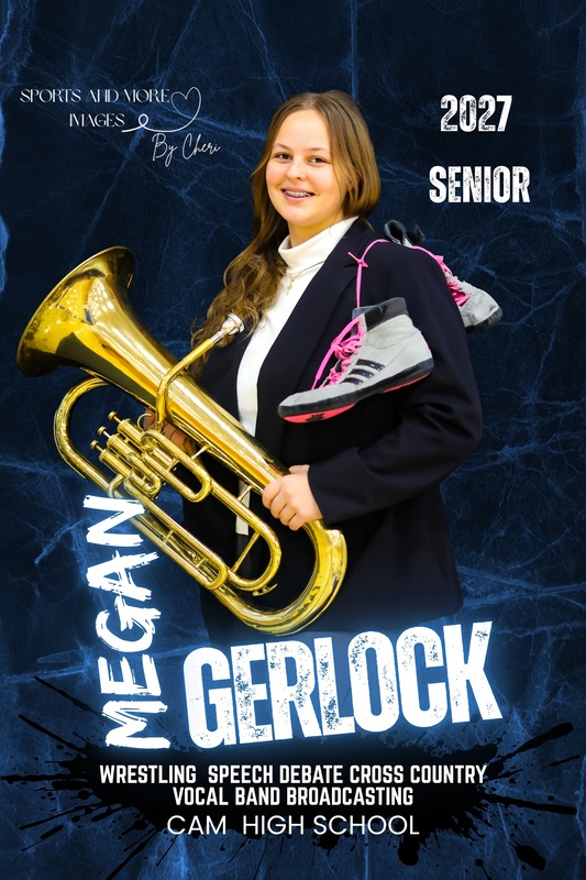 CAM senior Megan Gerlock is pictured representing Band and Track