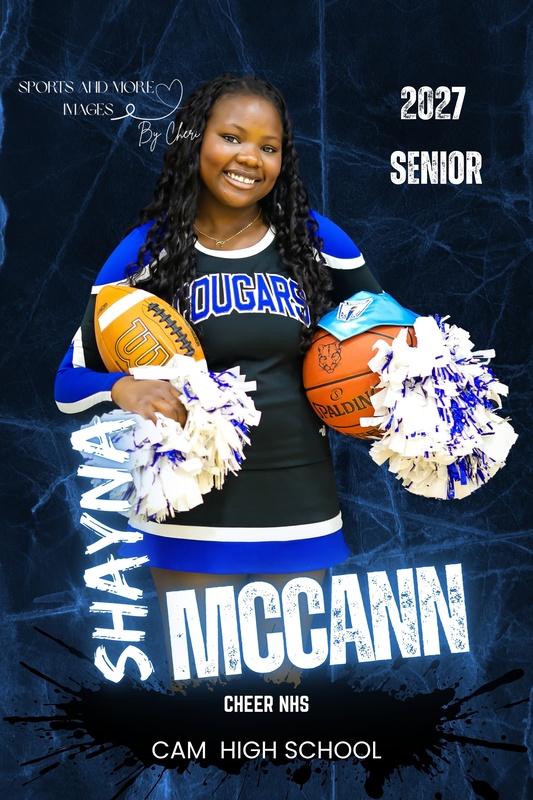 CAM senior Shayna McCann is pictured representing cheer of multiple sports