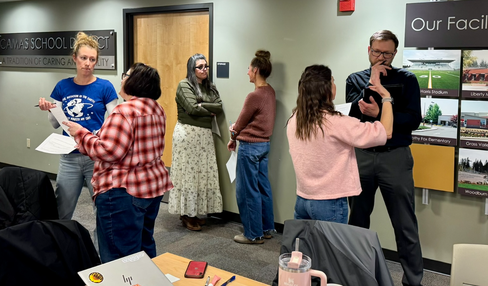 Adults working in teams