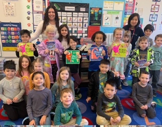 Kindergarten students posing