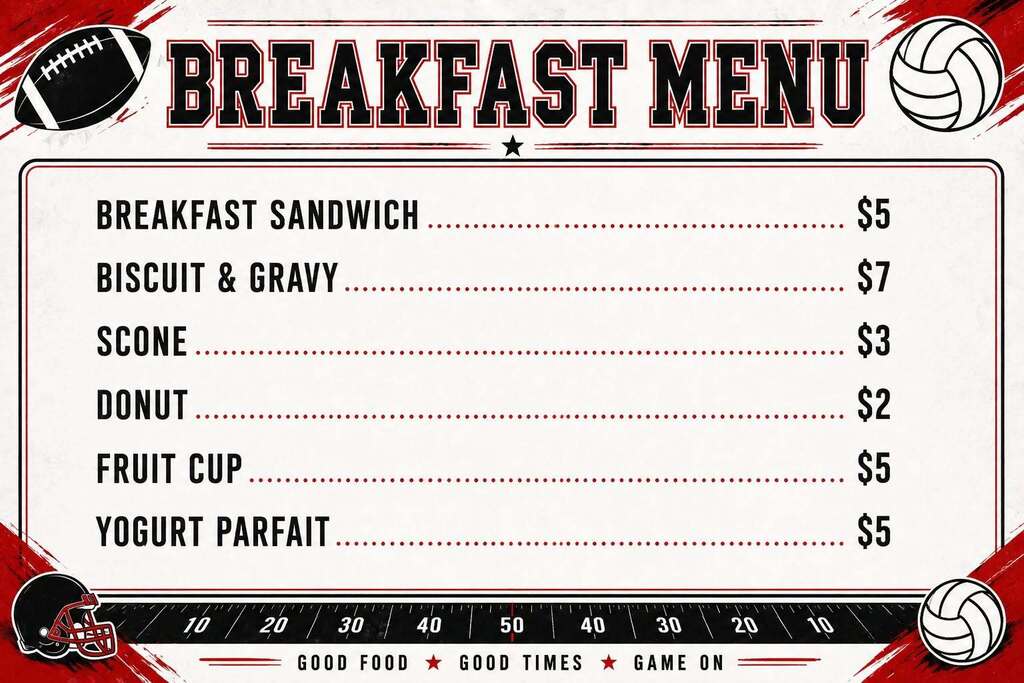 Dufer Breakfast Menu