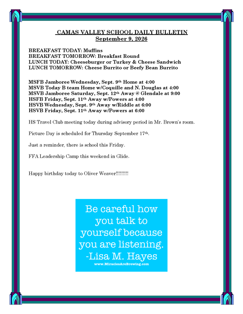Daily Bulletin 09-09-2026