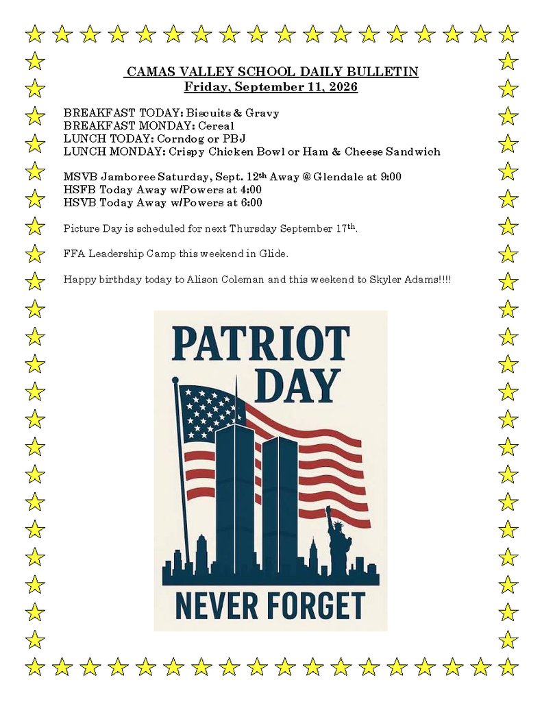 Daily Bulletin 9-11-2026