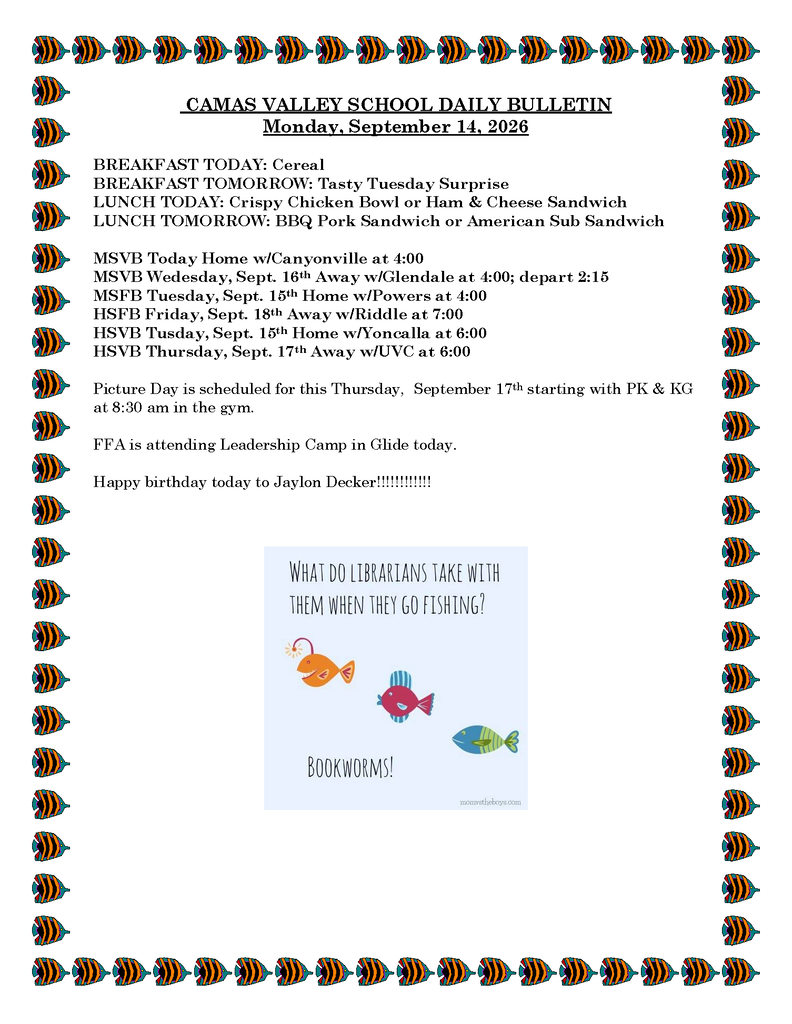 Daily Bulletin 09/11/2026