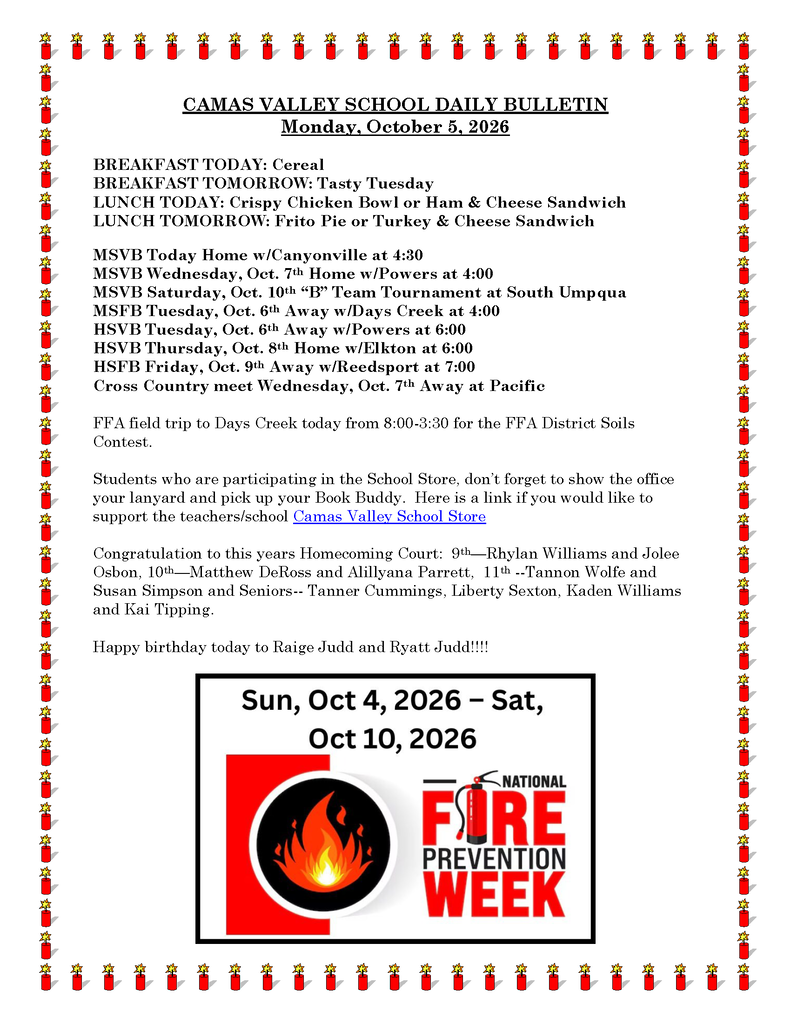 DAILY BULLETIN 10-05-2026