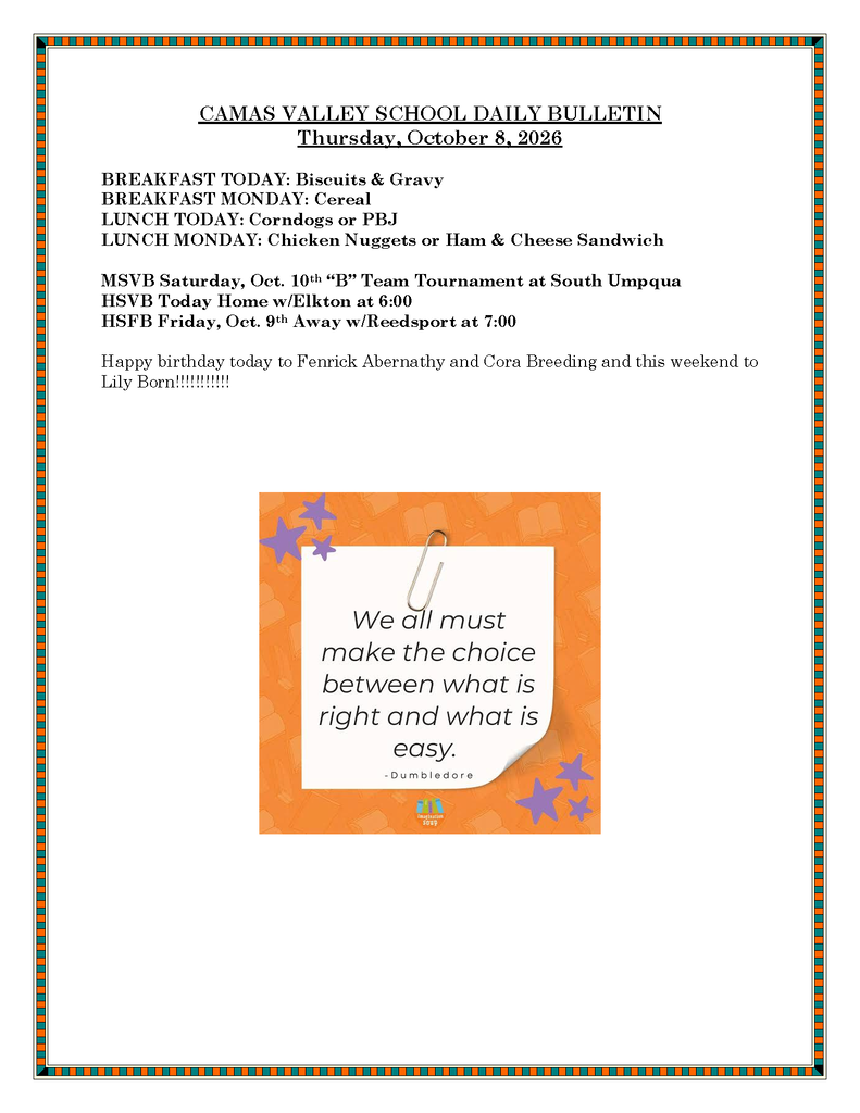 DAILY BULLETIN 10-08-2026